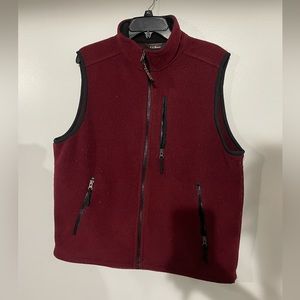 LL Bean Red Medium Fleece vest
